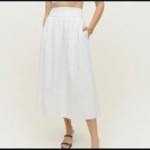 Reformation White A-Line Skirt